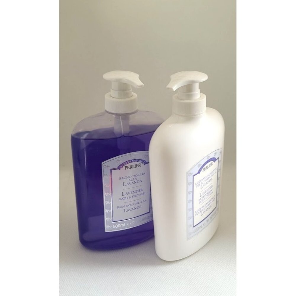 Perlier Natural Recipe Lavender Lotion Bath Shower Gel Set 16.9oz Made in Italy